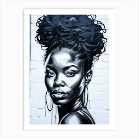 Graffiti Mural Of Beautiful Black Woman 217 Art Print