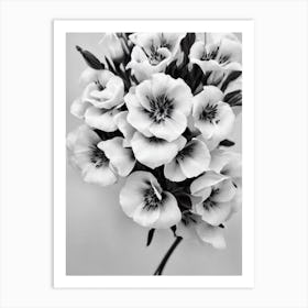 Lisianthus B&W Pencil 1 Flower Art Print