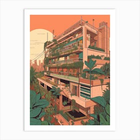 Sao Paulo Brazil Travel Illustration 3 Art Print