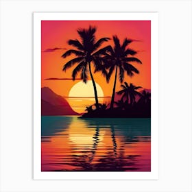 Sunset At The Beach 35 Art Print