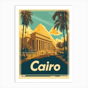 Aihrgdesign A Retro Travel Poster For Cairo Featuring The Gra Edf1d7ce 85c1 4b3b A4e8 25ce29f06492 1 Art Print