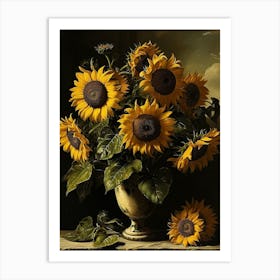 Baroque Floral Still Life Sunflower 3 Art Print