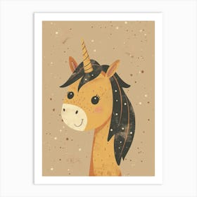 Unicorn With Hair Muted Pastels 1 Art Print