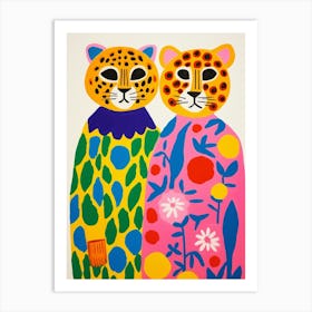 Colourful Kids Animal Art Cheetah 2 Art Print