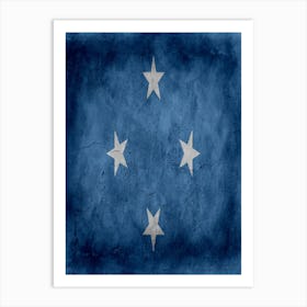 Micronesia Federated States Flag Texture Art Print