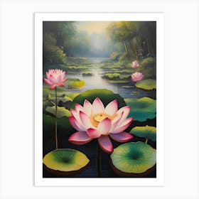 National Flower the Lotus Flowers Art Print