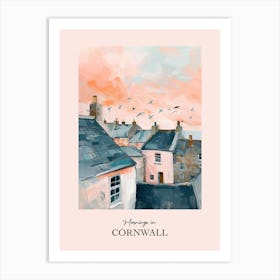 Mornings In Cornwall Rooftops Morning Skyline 4 Art Print