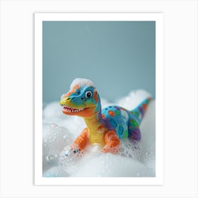 Toy Dinosaur Bubble Bath 1 Art Print
