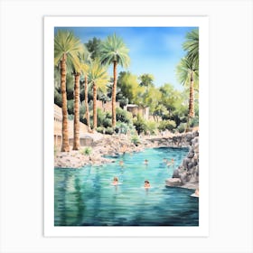 Swimming In Mallorca Spain 2 Watercolour Art Print