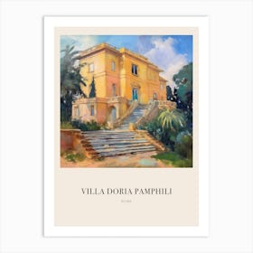 Villa Doria Pamphili Rome Italy 3 Vintage Cezanne Inspired Poster Art Print