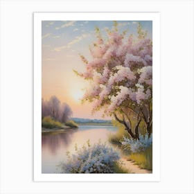 Blossoming Cherry Trees Art Print