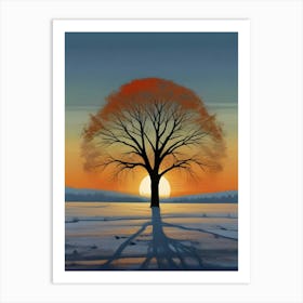 Tree At Sunset 2 Art Print