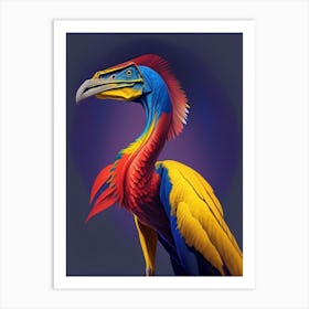 Dromaeosaurus 1 Primary Colours Dinosaur Art Print