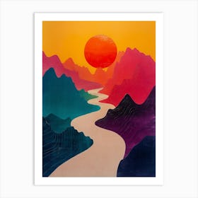 Sunset Over The Mountains 8 Art Print