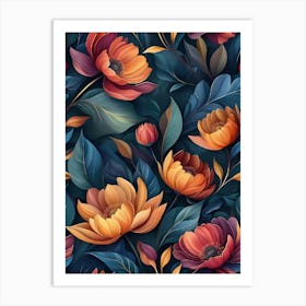 Floral Wallpaper 26 Art Print