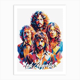 Led Zeppelin 08 Music Icon Style WPAP Pop Art Art Print