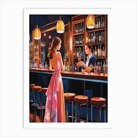 The girl at the bar Art Print