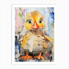 Fun Duckling Collage Mixed Media 4 Art Print