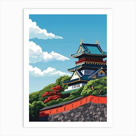 Tokyo Imperial Palace 3 Colourful Illustration Art Print