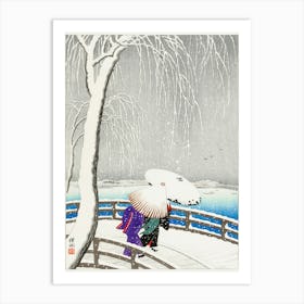 Two Women In The Snow On Yanagi Bridge (1927), Ohara Koson Art Print