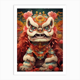 Dragon Dance Chinese Illustration 3 Art Print