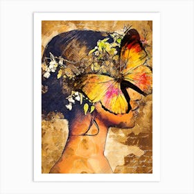 Butterfly Woman Art Print