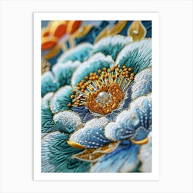 Embroidered Flowers 15 Art Print