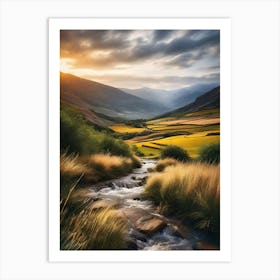 Valley At Sunset Art Print