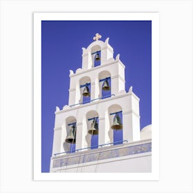 Bell Tower Of Santorini Greece Art Print