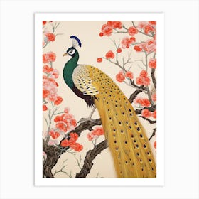 Bird Illustration Peacock 4 Art Print