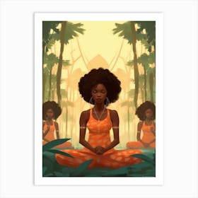 Garden Yoga Illustration Art Print