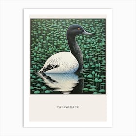 Ohara Koson Inspired Bird Painting Canvasback 1 Poster Art Print