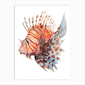 Colourful Lionfish Art isolated on White 1 Art Print