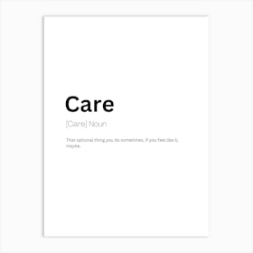 Care Definition Meaning Art Print