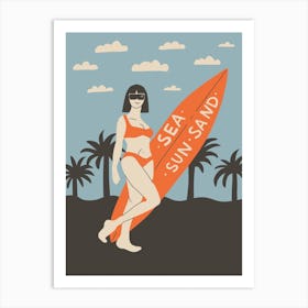 Sea, Sun, Serf Art Print