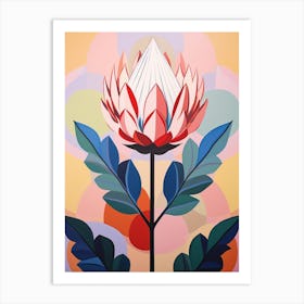 Protea 1 Hilma Af Klint Inspired Pastel Flower Painting Art Print