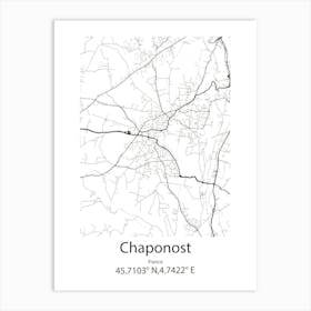 Chaponost,France Minimalist Map Art Print