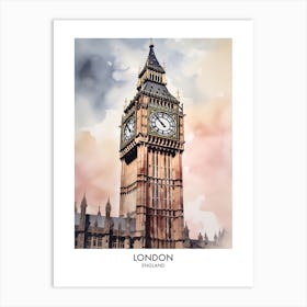 London 4 Watercolour Travel Poster Art Print