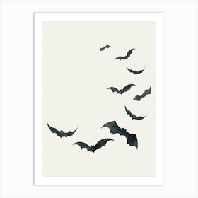 Watercolor Bats Halloween Poster Art Print