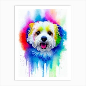 Bichon Frise Rainbow Oil Painting Dog Art Print