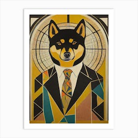 Shiba Inu Art Deco Art Print