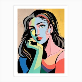 Girl With Colorful Face 1 Art Print