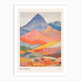 Ben Vorlich Scotland 1 Colourful Mountain Illustration Poster Art Print