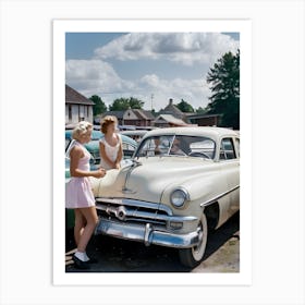 50's Era Community Car Wash Reimagined - Hall-O-Gram Creations 3 Art Print