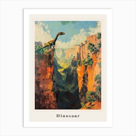 Dinosaur In A Rocky Landscape Painting 1 Poster Art Print