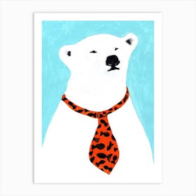 Polar Bear With Tie Art Print