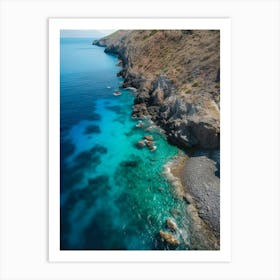 Aerial View Of A Rocky Coastline Art Print