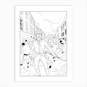 Line Art Inspired By The Third Of May 1808 7 Art Print