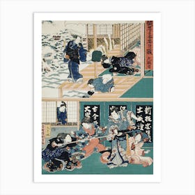 Act Ix Oishi Disguises Yuranosuke As A Komusō (Flute Playing Monk); Oishi Attacks Honzō For Having Brought Abo Art Print