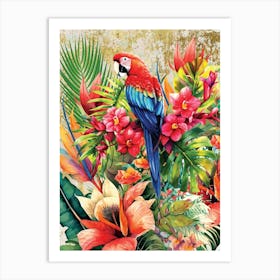 Tropical Parrot Art Print